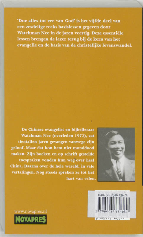 Achterkant van 5 Doe alles tot eer van God