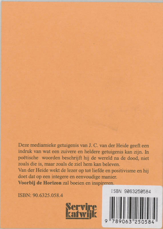 Achterkant van Voorbij de horizon
