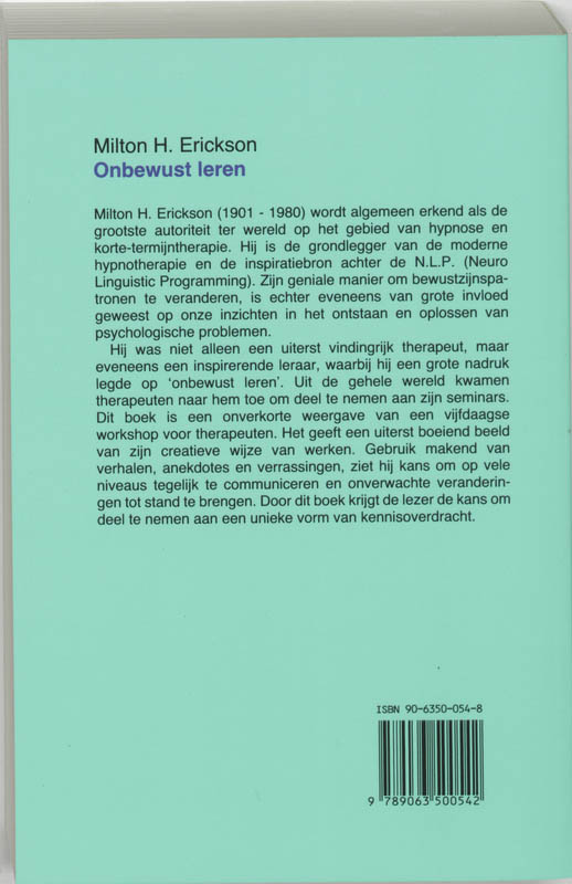 Achterkant van Onbewust leren