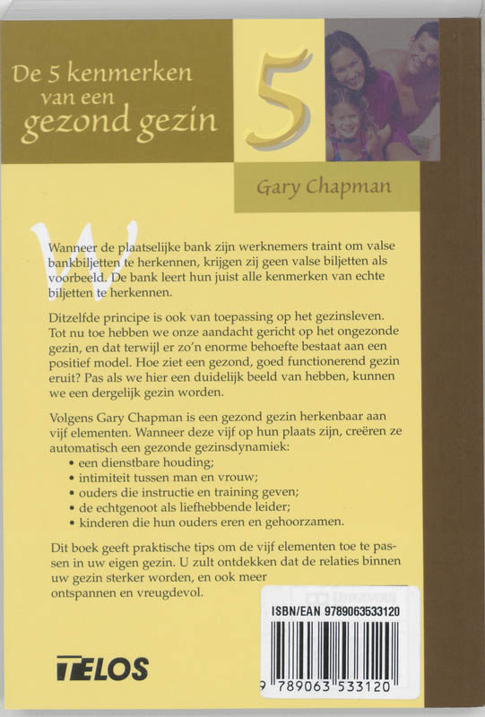 Achterkant van Vijf kenmerken van een gezond gezin