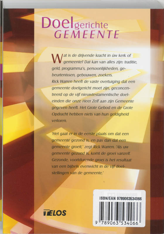 Achterkant van Doelgerichte gemeente