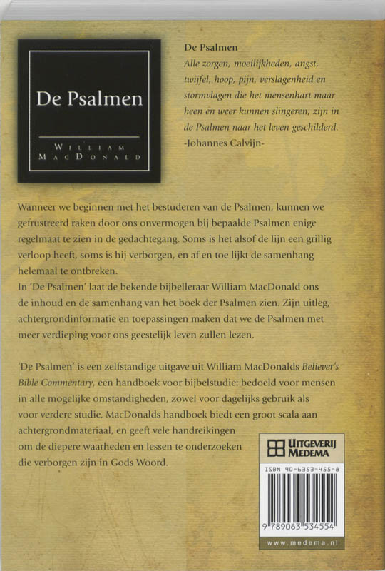 Achterkant van De Psalmen