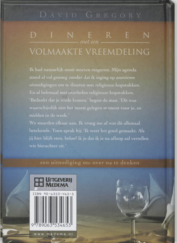 Achterkant van Dineren met een volmaakte Vreemdeling