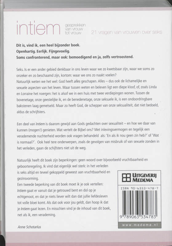 Achterkant van Intiem