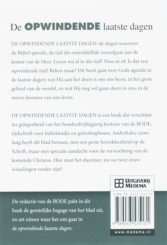 Achterkant van De opwindende laatste dagen