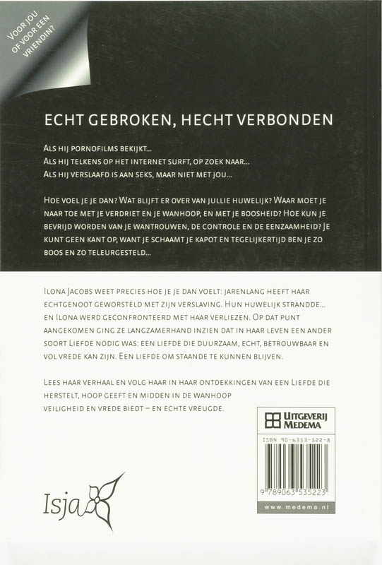 Achterkant van Echt gebroken, hecht verbonden