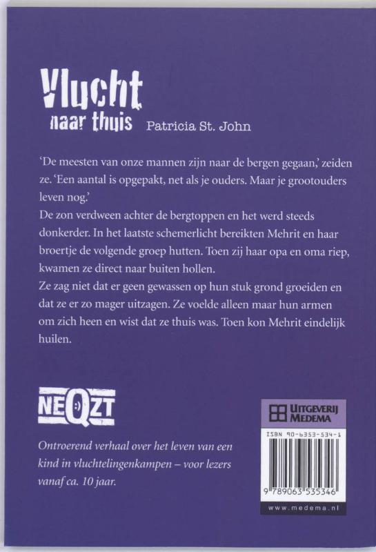 Achterkant van Vlucht naar thuis