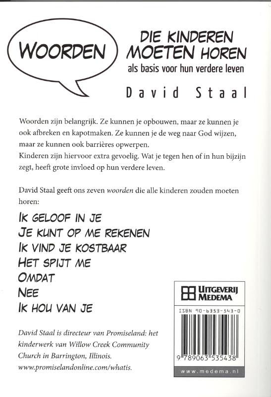 Achterkant van Woorden die kinderen moeten horen