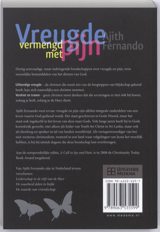 Achterkant van Vreugde vermengd met pijn