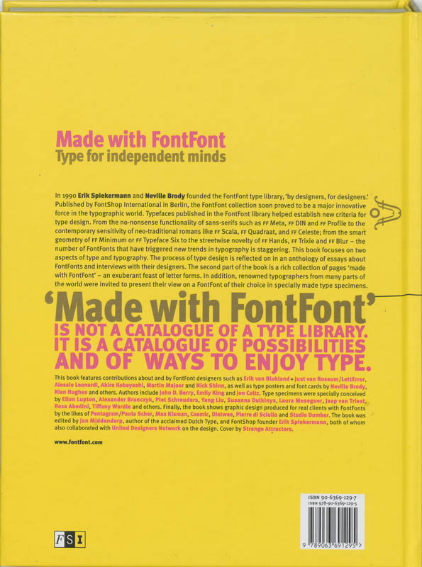 Achterkant van Made with FontFont
