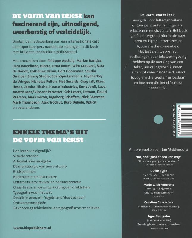 Achterkant van De vorm van tekst