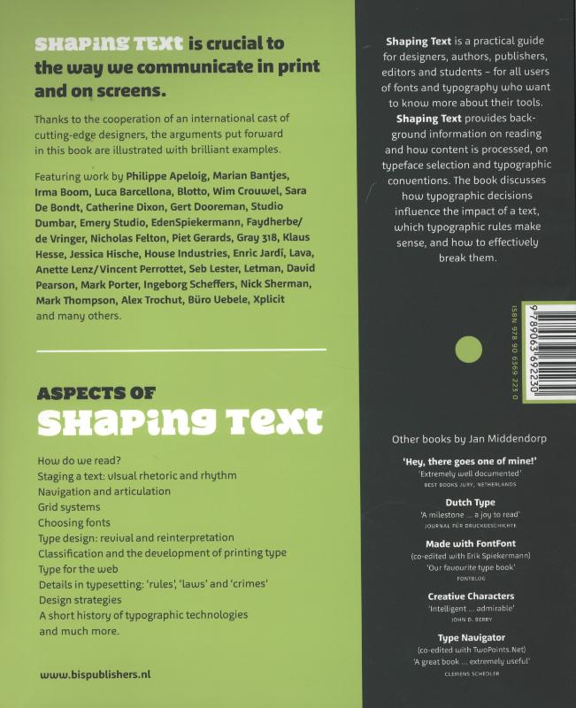Achterkant van Shaping Text