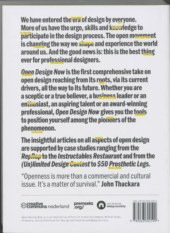 Achterkant van Open Design Now