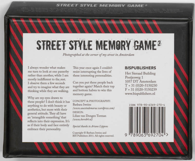 Achterkant van Street Style memory game2