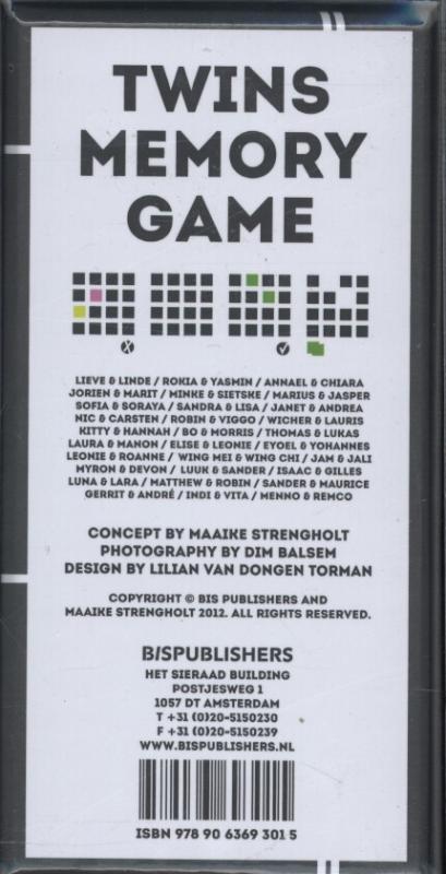 Achterkant van Twins memory game
