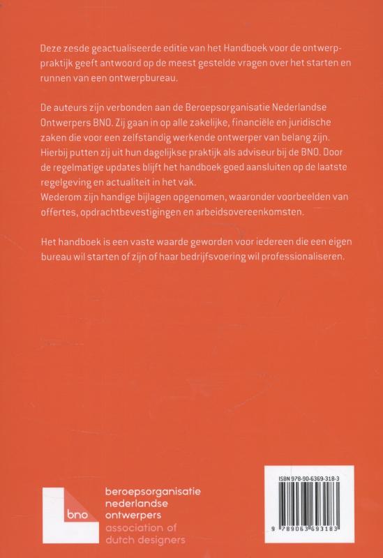 Achterkant van Handboek voor het opzetten van een ontwerppraktijk