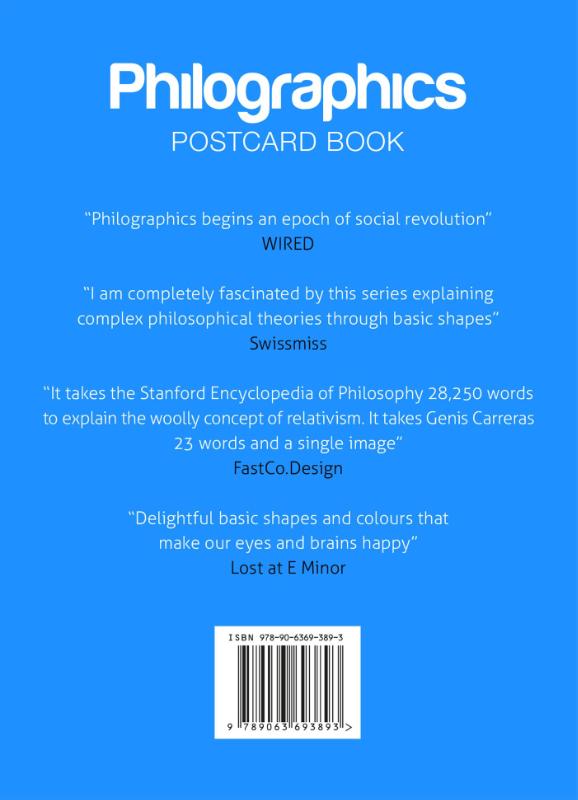 Achterkant van Philographics postcard book