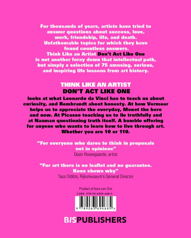 Achterkant van Think like an artist, don't act like one