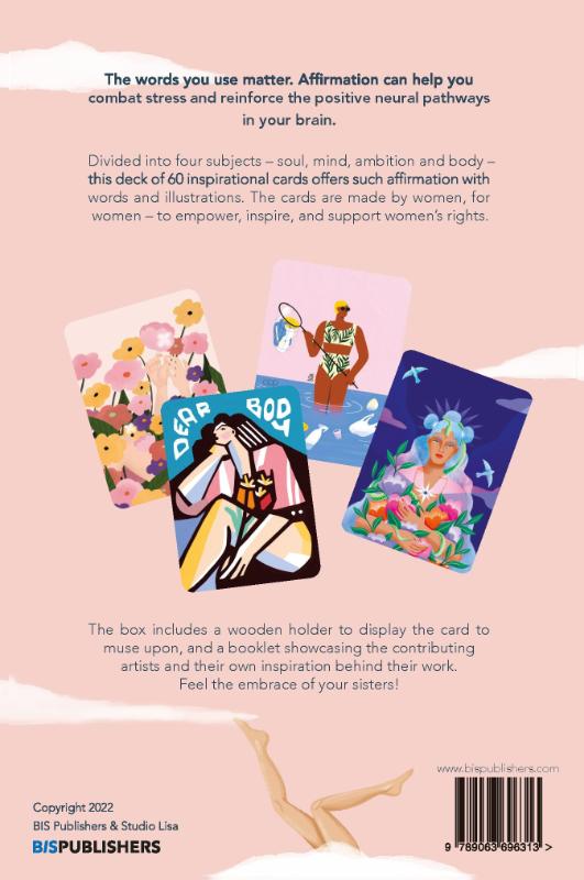 Achterkant van Powerful Women Affirmation Deck