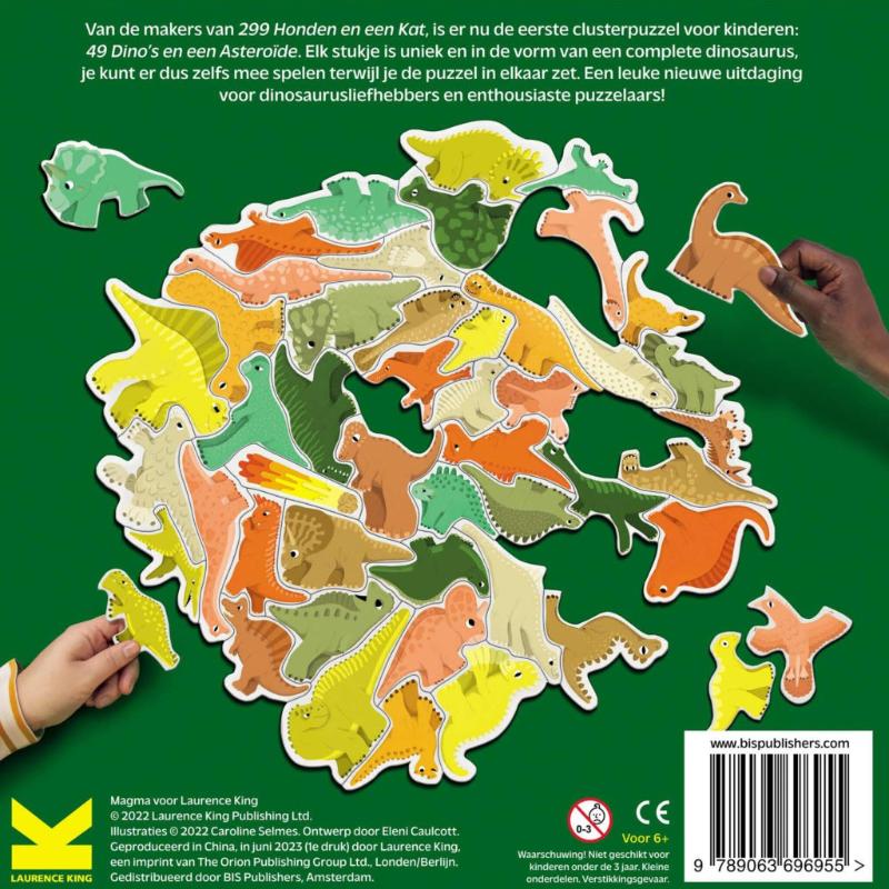 Achterkant van 49 Dino's en een Asteroïde