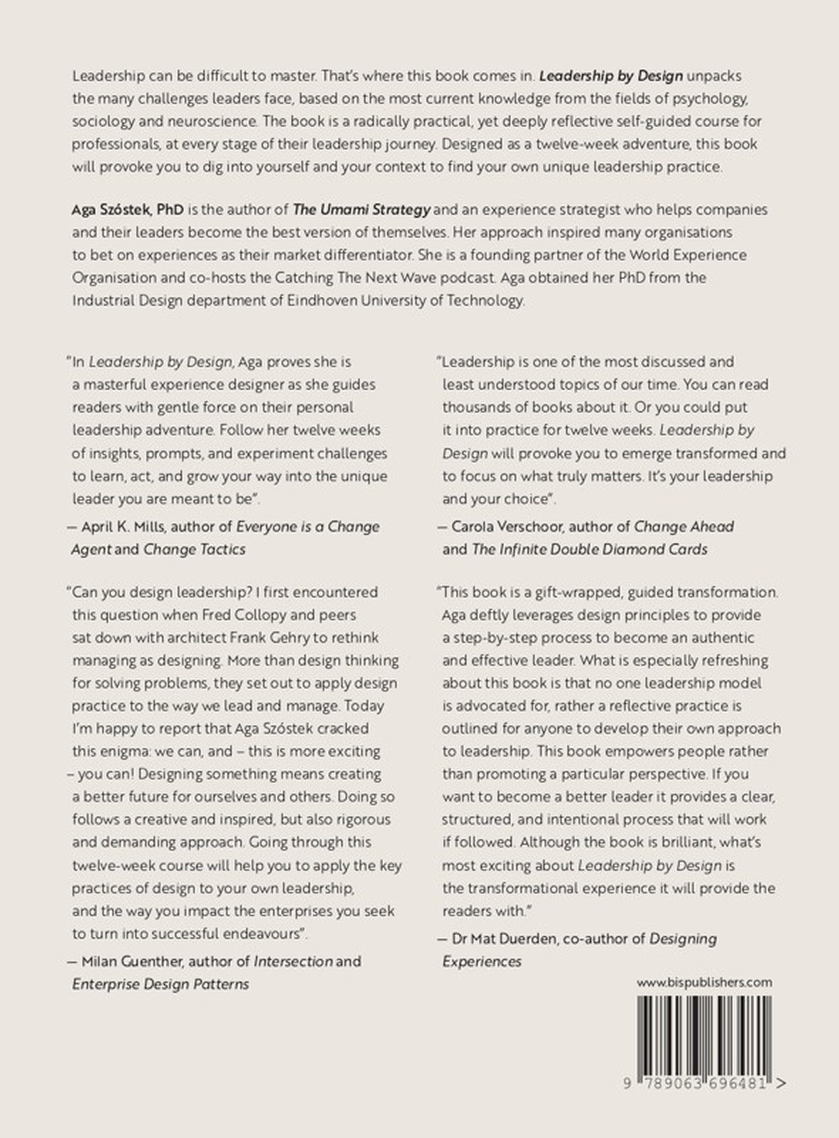 Achterkant van Leadership by Design