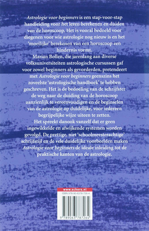 Achterkant van Astrologie voor beginners