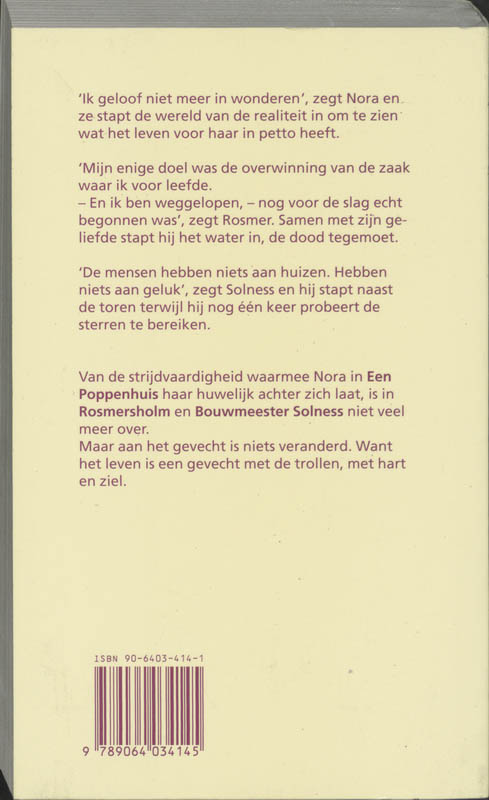 Achterkant van I Een poppenhuis, Rosmersholm, Bouwmeester Solness