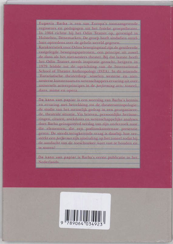 Achterkant van De kano van papier