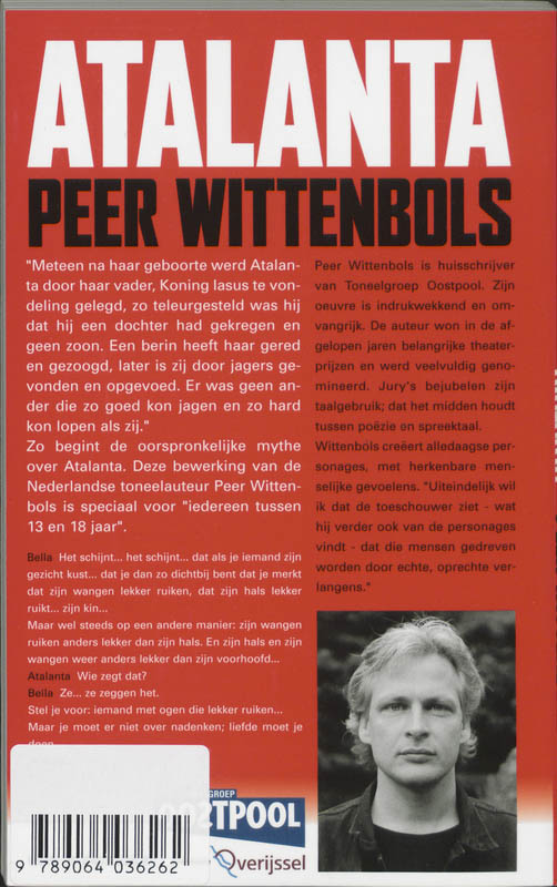 Achterkant van Toneelgroep Oostpool presenteert Atalanta
