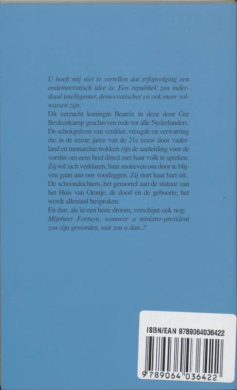 Achterkant van Landgenoten, Beatrix spreekt
