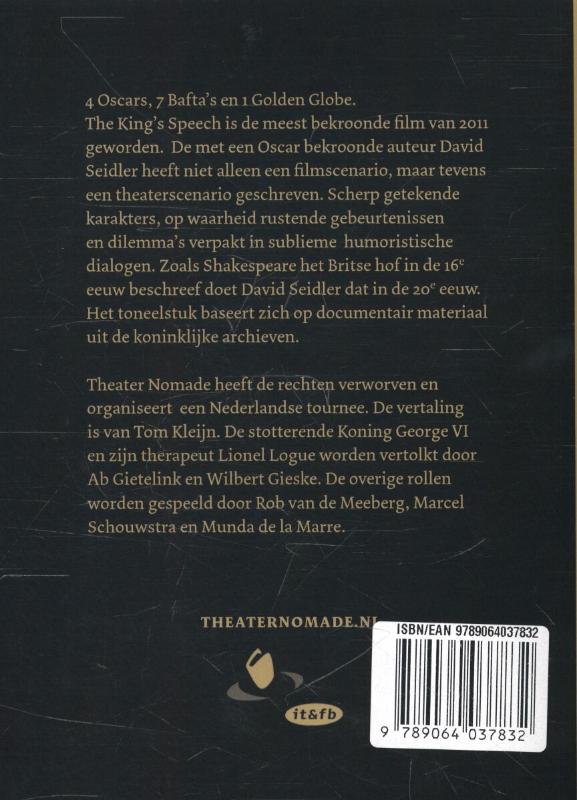 Achterkant van The king's speech