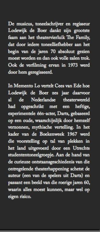 Achterkant van Memento Lo