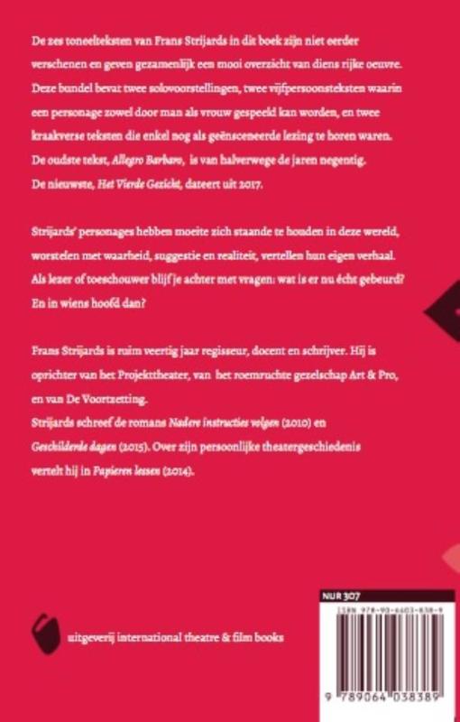 Achterkant van Zes toneelteksten