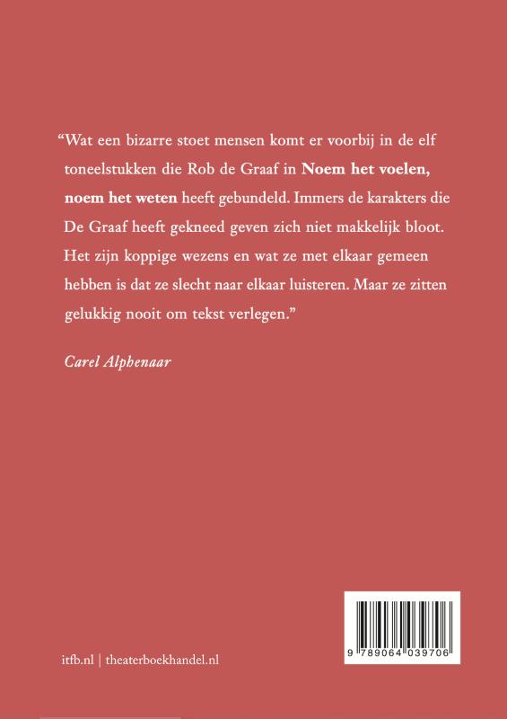 Achterkant van Noem het voelen, noem het weten
