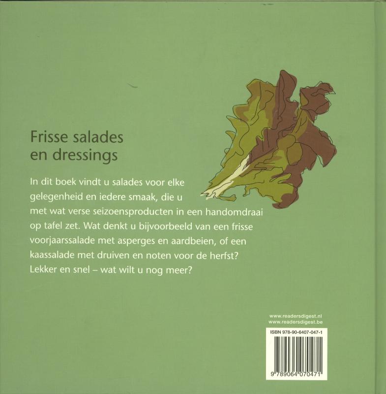 Achterkant van Frisse salades en dressings