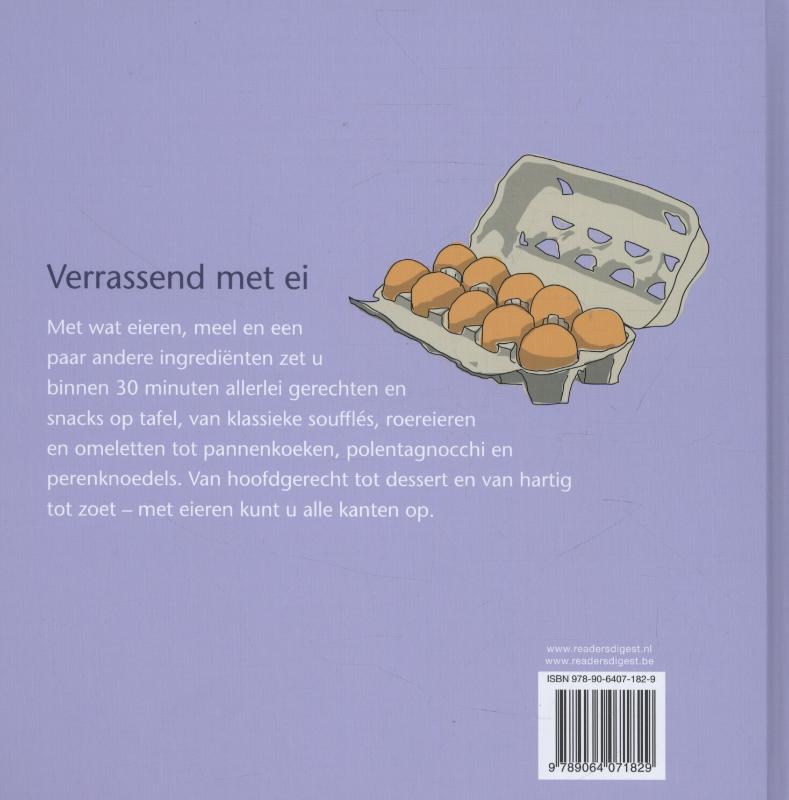 Achterkant van Verrassend met ei