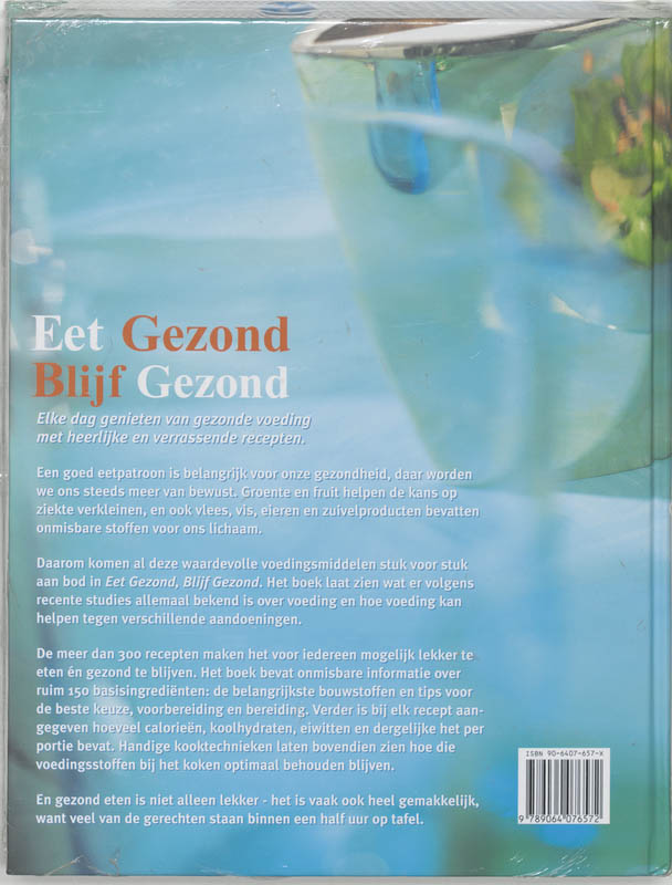 Achterkant van Eet gezond blijf gezond