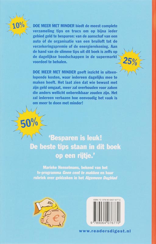 Achterkant van Doe meer met minder