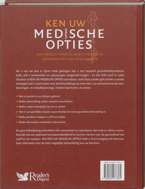 Achterkant van Ken uw medische opties