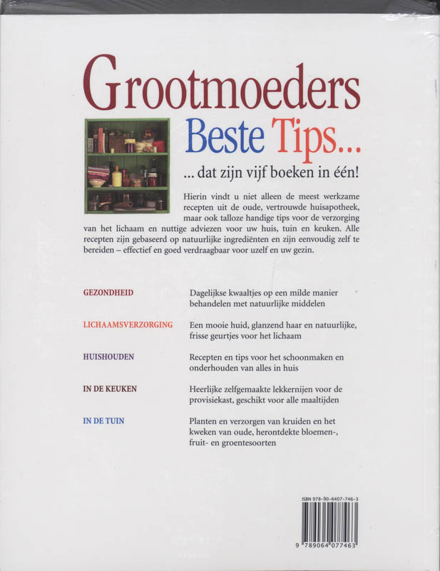 Achterkant van Grootmoeders beste tips