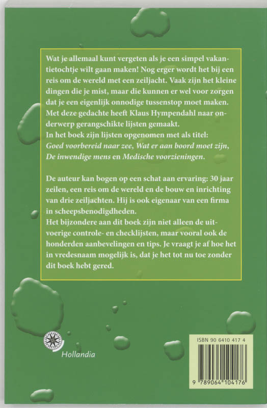 Achterkant van Lijstjes voor zeilers