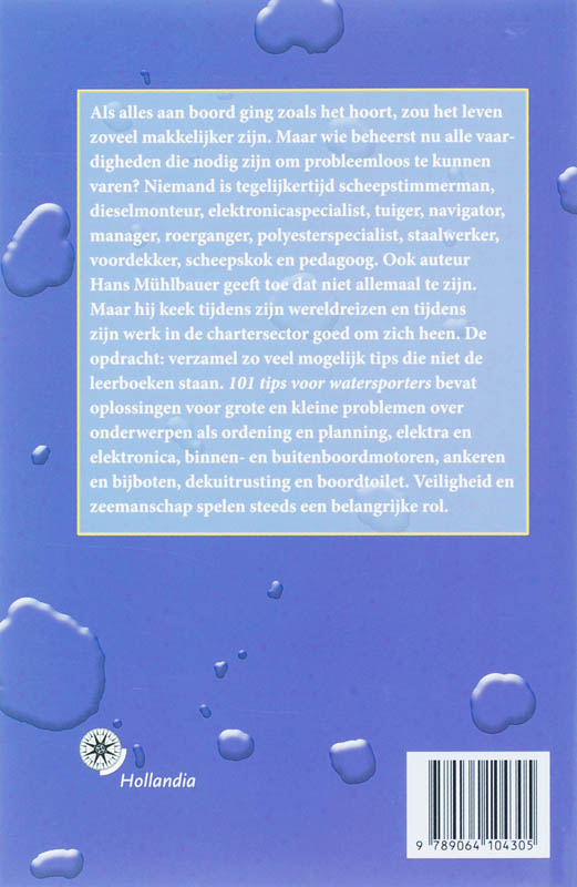 Achterkant van 101 tips voor watersporters