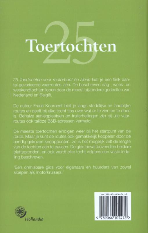 Achterkant van 25 toertochten voor motorboot en sloep
