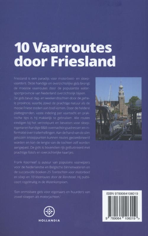 Achterkant van 10 vaarroutes door Friesland