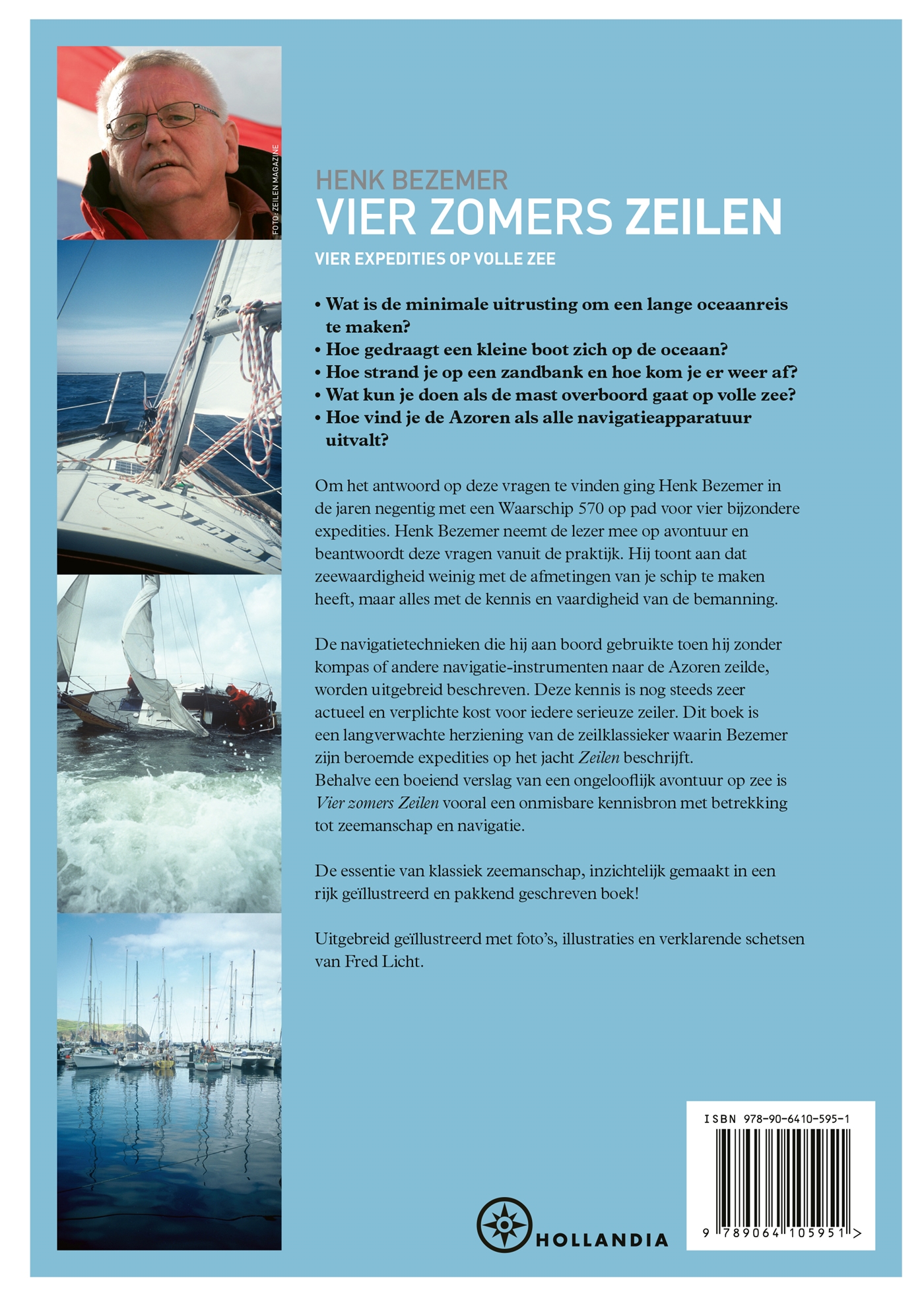 Achterkant van Vier zomers zeilen