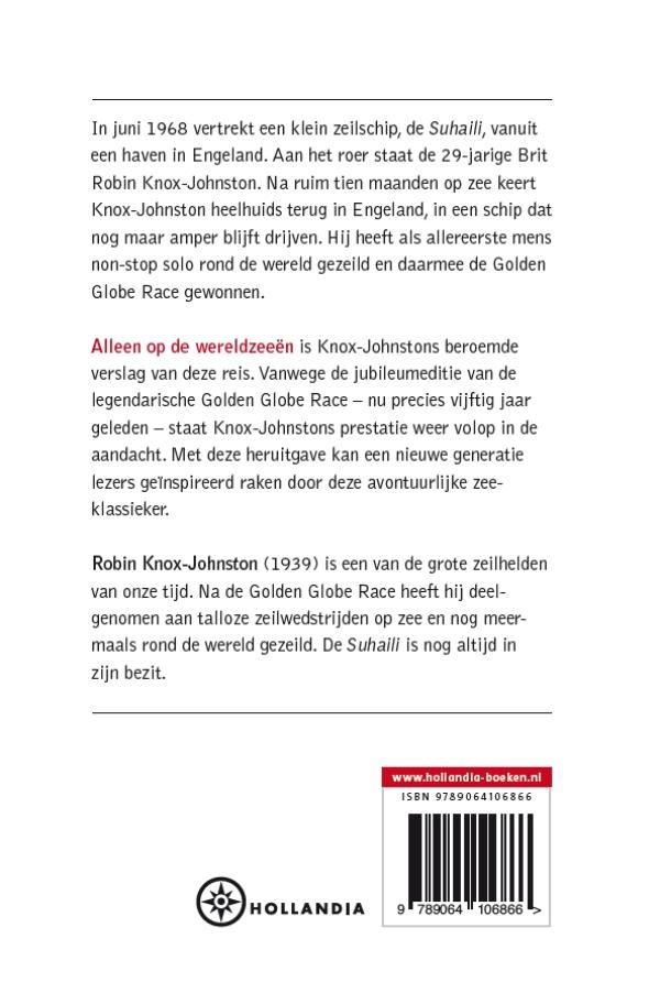 Achterkant van Alleen op de wereldzeeën