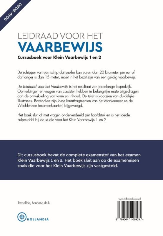 Achterkant van Leidraad voor het Vaarbewijs