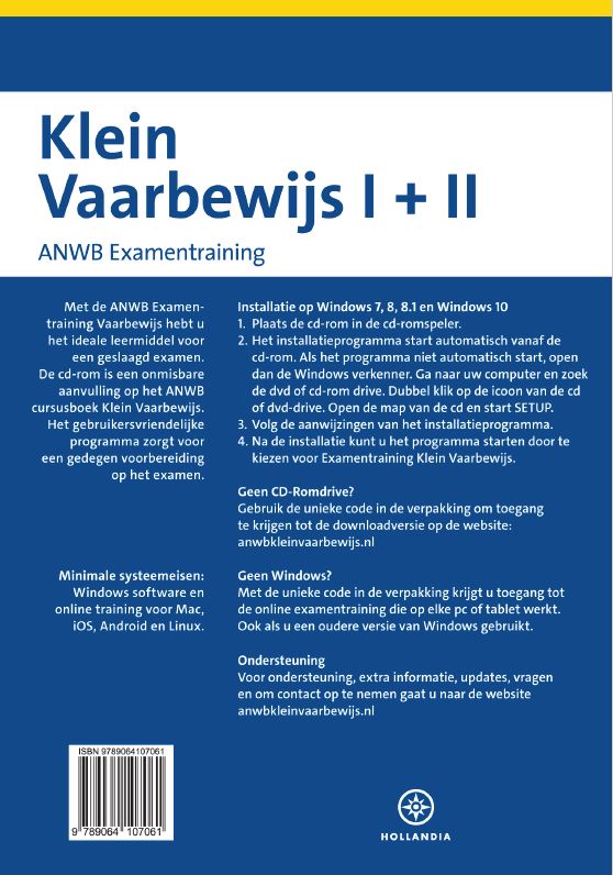Achterkant van Examentraining Klein Vaarbewijs I + II