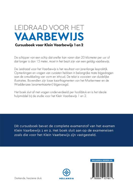 Achterkant van Leidraad voor het Vaarbewijs