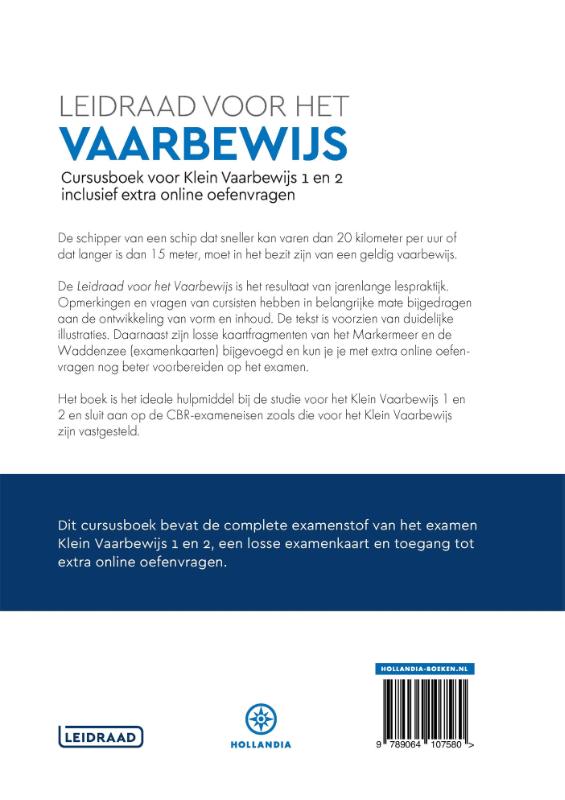 Achterkant van Leidraad voor het Vaarbewijs